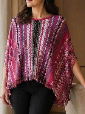 Missoni Pink Multi Color Poncho Made in Italy Women’s Sz. OS